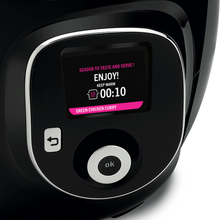 Gives you direct access to over 100 recipes broken down into easy-to-follow steps that automatically control the cooking settings as you go.