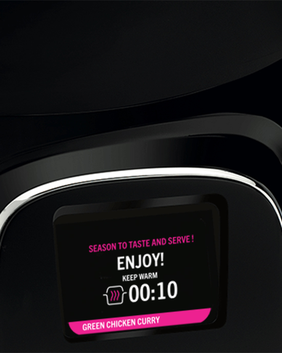 Gives you direct access to over 100 recipes broken down into easy-to-follow steps that automatically control the cooking settings as you go.