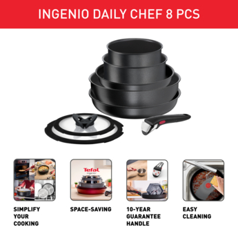 TEFAL Ingenio Daily Chef 8-piece Set, Stackable, Easy to Clean L7629242