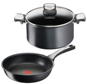 Tefal Induction G155S844 Non-Stick Cookware Set 8 Pieces-Black, saucepans,  Aluminium
