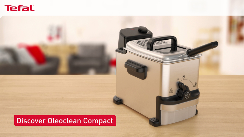 TEFAL Tefal Oleoclean Compact FR701640 Semi-Professional Deep Fryer, Grey,  0.8kg, 3 portions FR701640