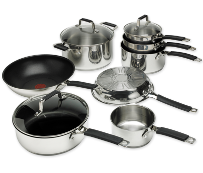Tefal Tefal Jamie Oliver Stainless Steel 4 Piece Cookware Non-Stick Coating RRP £235 