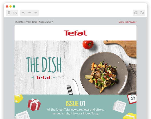 Screenshot displaying The Dish newsletter