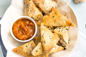 Tofu And Spinach Samosas By Easy Cheesy Vegetarian