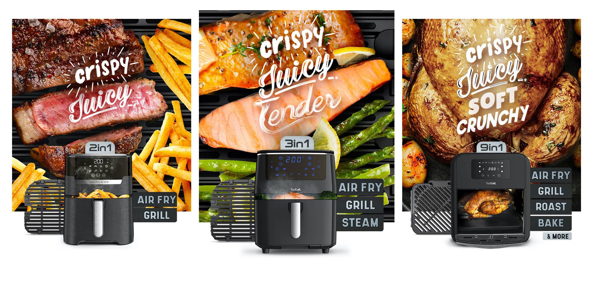 EasyFry range Air Fry, Grill, Steam and Oven from Tefal UK, the Creators of Air Frying.