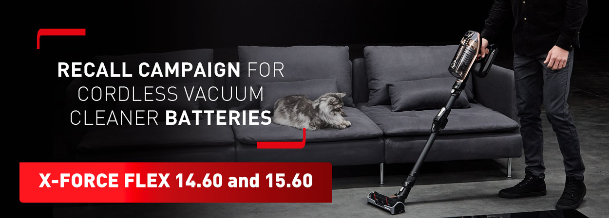 Recall campaign for cordless vacuum cleaner batteries